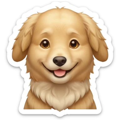 cream golden retriever sticker