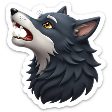 Lobo negro aullando sticker