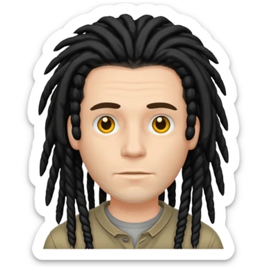 white man with black dreadlocks sticker