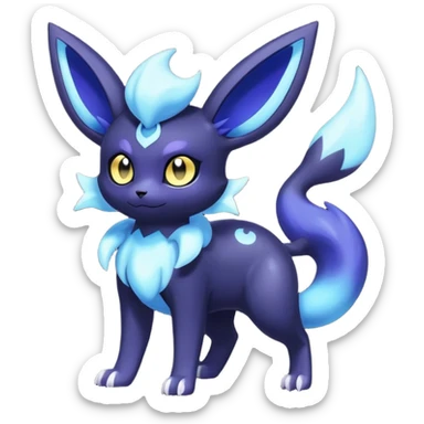 Nebulae Noibat-Meowstic-Umbreon-Fakémon-hybrid-creature (full body)  sticker