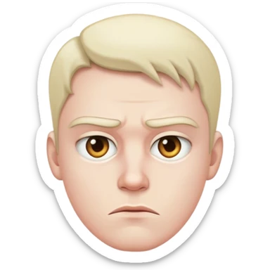 Stern serious face sticker