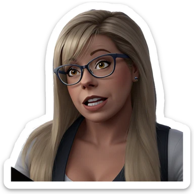 blonde girl with glasses portrait sticker