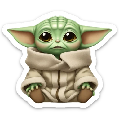 baby yoda crying tears sticker