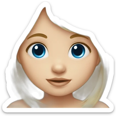Blond baby girl with blue eyes and bangs long hair  sticker