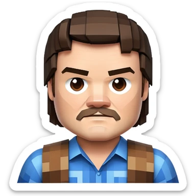 Jack Black as Steve from Minecraft sticker