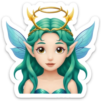 Pretty mermaid with fairy wings and elf ears sticker