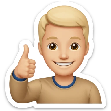 eine Person mit einem Daumen nach oben zu sehen ist. sticker