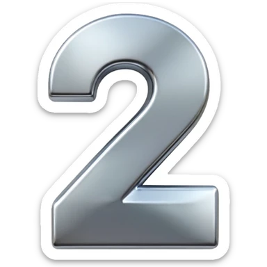 number 7 in chrome 3D emoji style sticker