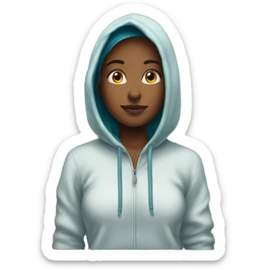 Girl wearing a hoddie sticker