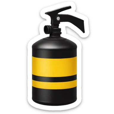 oil canister yellow and black fire sticker