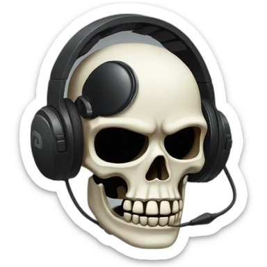 Military Skeleton mask with a long black mask underneath it and headset with a microphone sticker