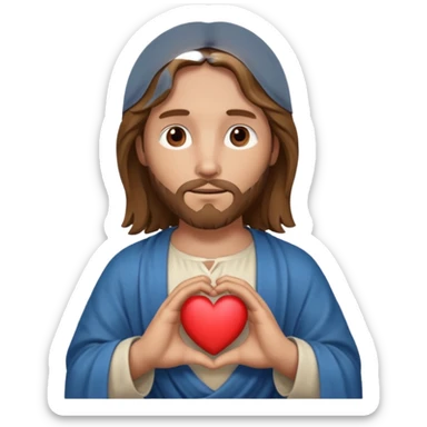 Jésus avec un cœur dans ses mains sticker