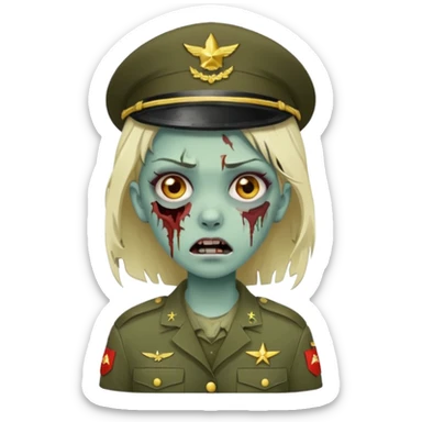 garota zumbi no exército sticker