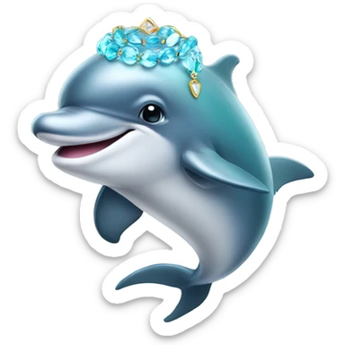 Dolphin wearing jewlery sticker