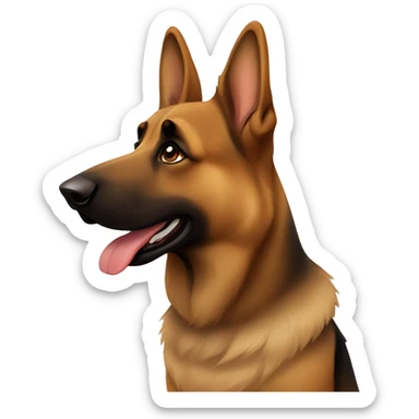 Brown German shepherd full-height  sticker