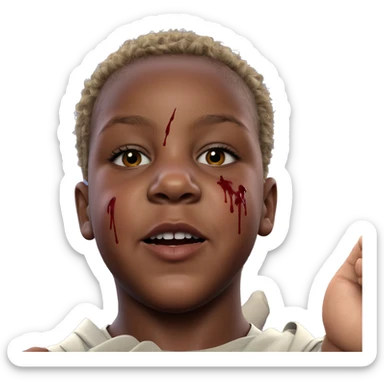 bloodied gaze of a lone boy sticker