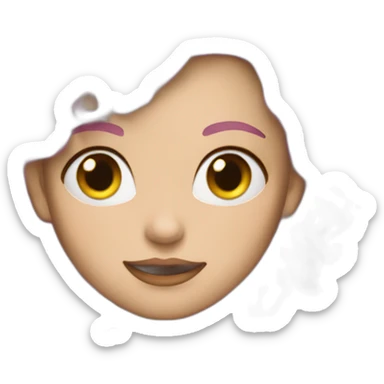 Queen pink hair White skin sticker