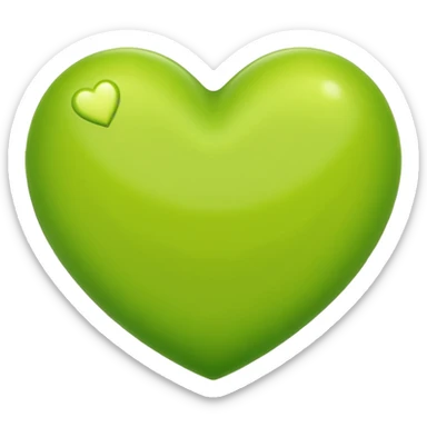 lime green heart sticker