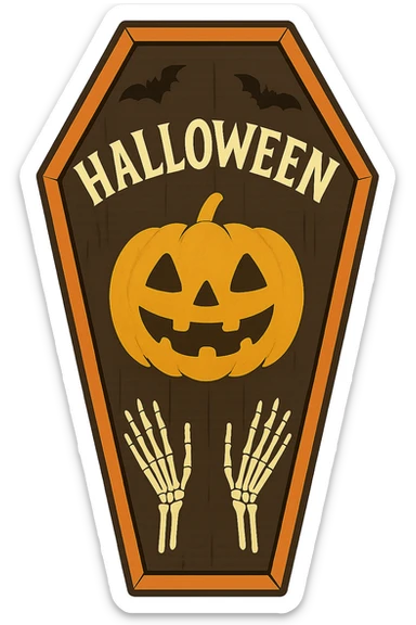 Halloween coffin, remove background sticker
