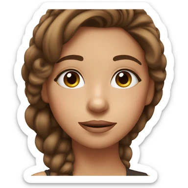 A girl with beautiful eyelashes and brown hair glues patches under her eyes sticker