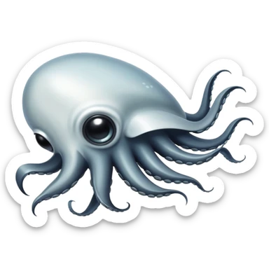 Squid zooms through the ocean, using ink to escape danger and outsmart its foes sticker