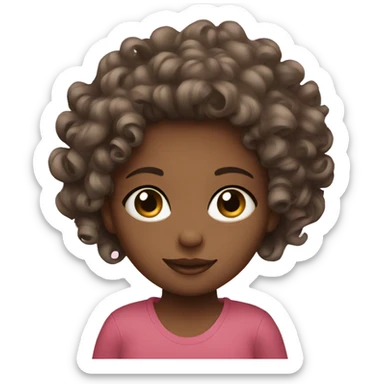 girl curly designer graphic sticker