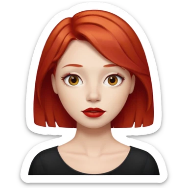 red hair. red lipstick. hollow cheeks sticker