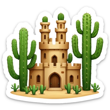 castle cactus sticker