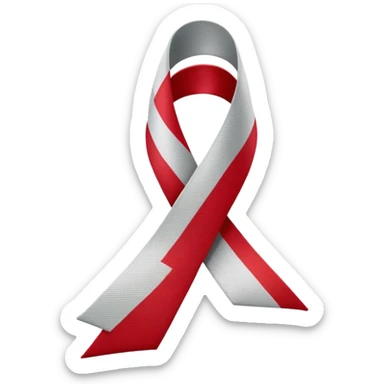 Red white and gray awareness ribbon sticker
