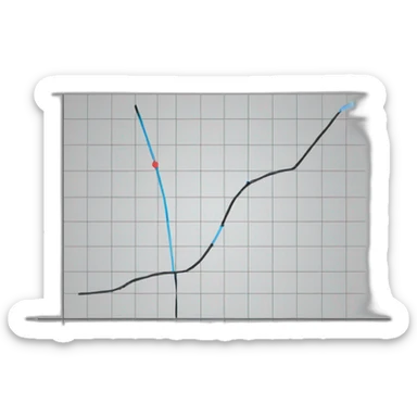 graph made with a hockeystick exponential sticker