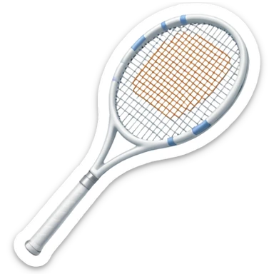 white glass crystal tennis racket sticker