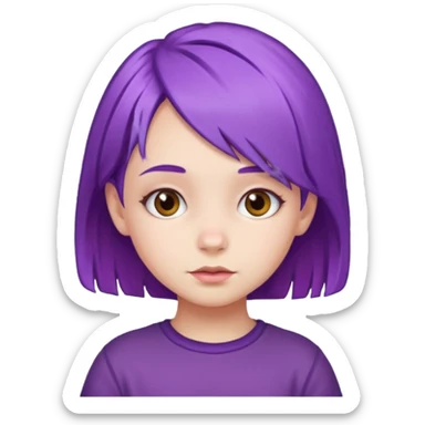 little girl with purple hair sticker