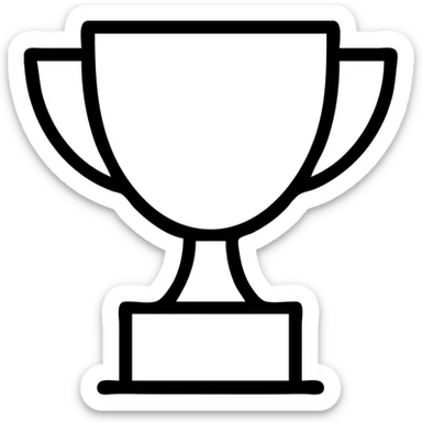 trophy icon, geometric shapes, clear silhouette sticker