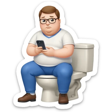 can you do  Peter Griffin sitting on the toilet playing on his phone sticker