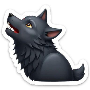 Black wolf howling  sticker