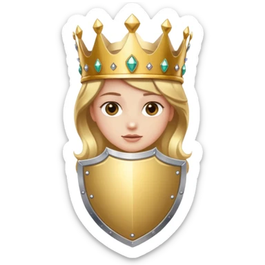 Create a Shield / Crown that represents confidence a brave and proud facial expression sticker