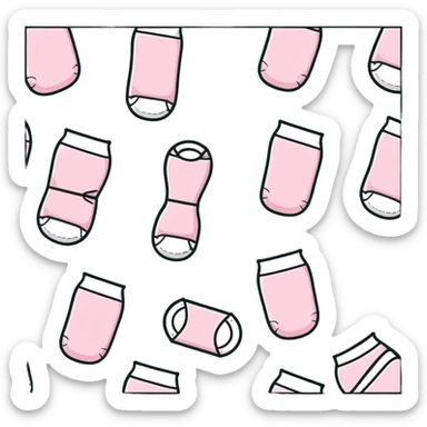 pastel pink baby diaper with cartoon nursery print pattern sticker