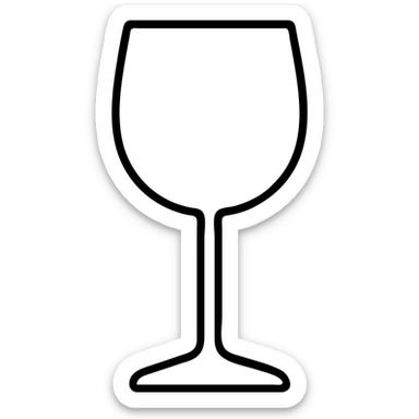 wine glass, icon style, thin outline, no color, minimalist sticker