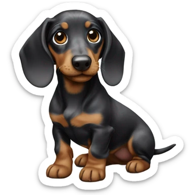 marble dachshund puppy sticker