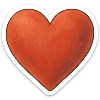 ghibli style heart illustration sticker