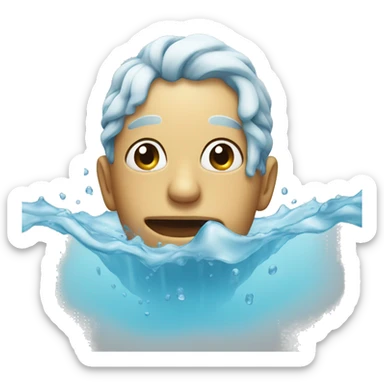 Face soaked in water sticker
