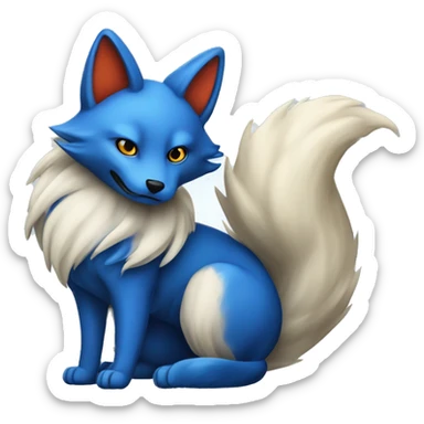 blue nine tail kitsune sticker