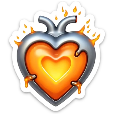 hot melting metal heart shape sticker