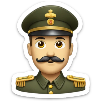 Monsieur avec une moustache carré et un habit militaire sticker