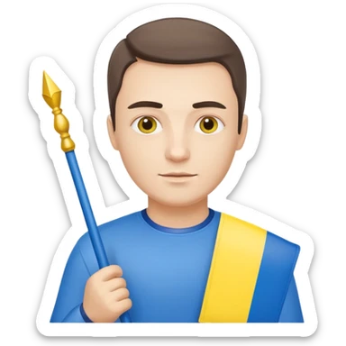 The Ukrainian man with flag sticker