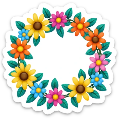 two flower garlands sticker