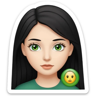 enemies chico pelo negro ojos grises chica pelo castaño largo ojos verdes sticker