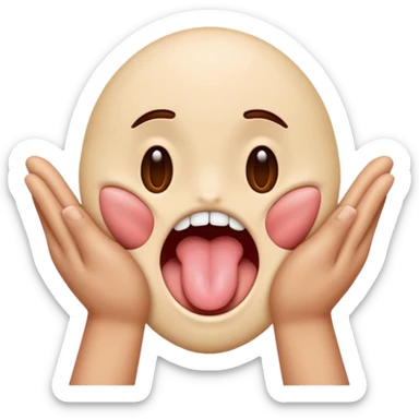 Hands on both side tongue out sticker