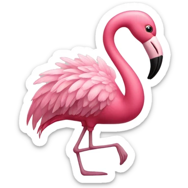 Pink flamingo wearing a tutu sticker
