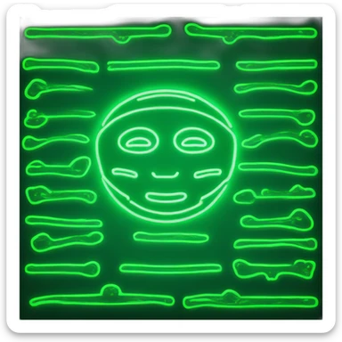 green neon sign in the form of a hieroglyphic sticker